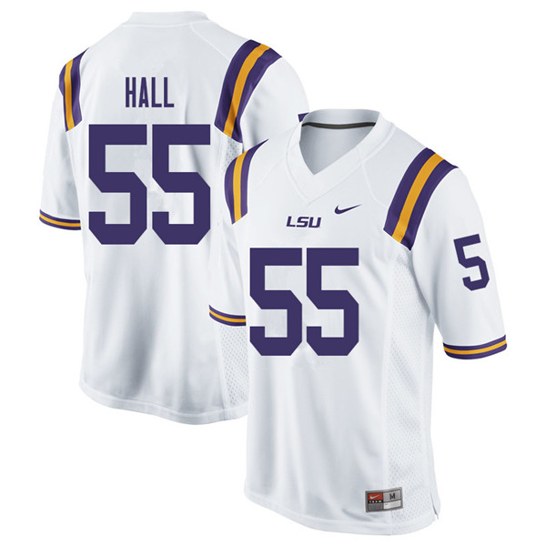 Men #55 Kody Hall LSU Tigers College Football Jerseys Sale-White